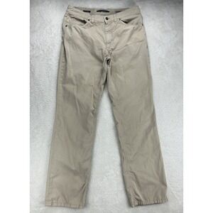 Alberto Chino Pants Tan Flat Front Cotton Straight Fit Mens 34x34 Stretch "Read"